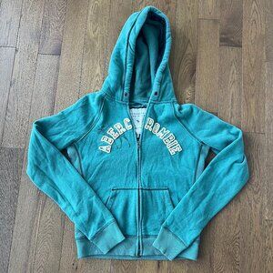 Vintage Y2K Abercrombie & Fitch Zip Up Hoodie Teal Y2K Oversized Cozy Fit Size L